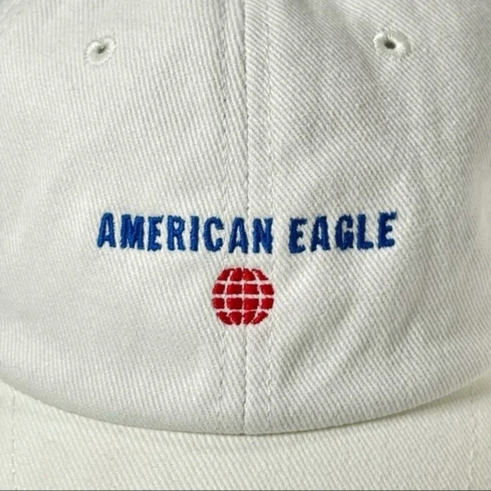 American Eagle Outfitters Hat AE White Embroidered Logo 100% Cotton One Size